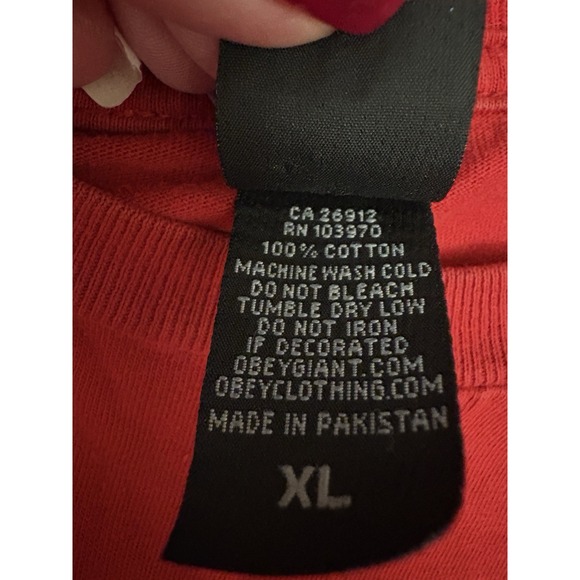 OBEY Graphic T-Shirt Men's Size XL Red  Streetwear Tee Crew Neck  Skater Y2K - Picture 5 of 8